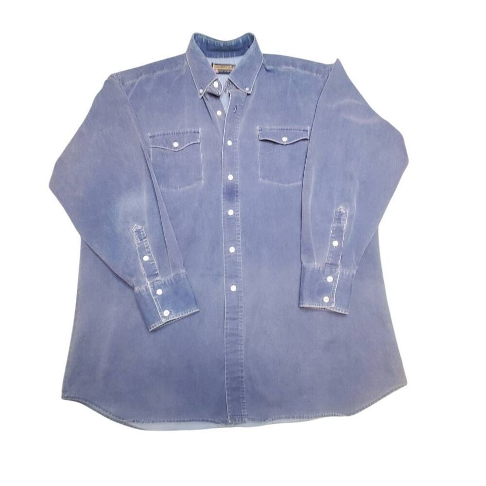 Vintage Panhandle Slim Soft Long Sleeve Denim Western Shirt. See Measurements